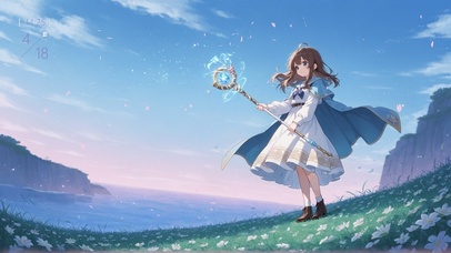 唯美山野樱花魔法少女