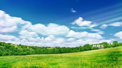 清新 草原蓝天白云