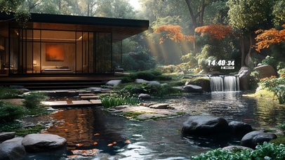 护眼山庄后院溪水