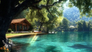 治愈护眼湖畔木屋