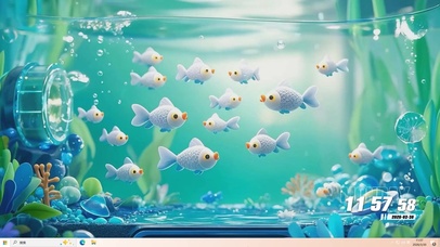 夏天海底游鱼桌面主题