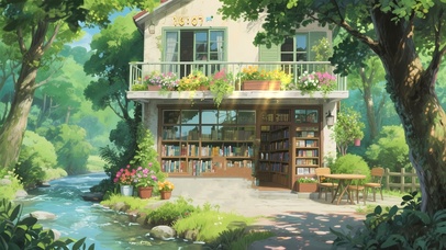 清新夏日书店