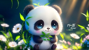 4k可爱萌宠熊猫