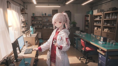 做实验的小女孩