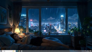 4k窗户前平躺美女