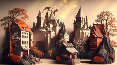 立体画城镇系列三