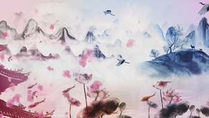 水墨风景之鹤舞