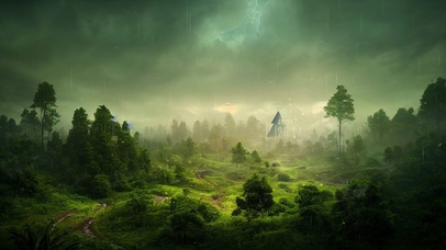 4K 治愈护眼丛林雷雨天