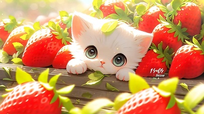 小清新草莓猫咪