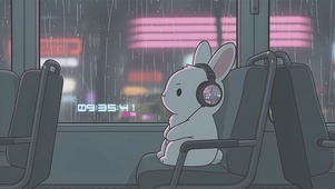 夜晚通勤的打工兔