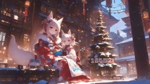冬日古风狐少女