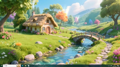 护眼小屋田野溪流