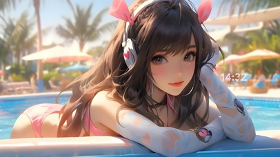 4k泳池纯欲氛围美女