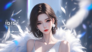  气质短发美女