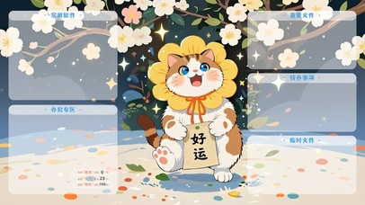 花喵送好运（分区桌面）