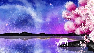 樱花树下的神鹿