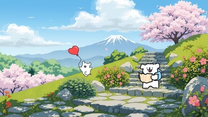 春游の线条小狗