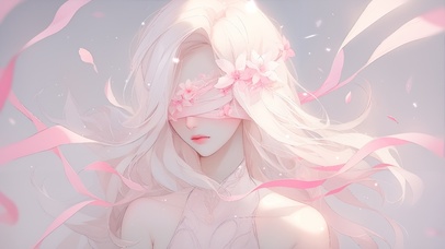 治愈粉蒙眼少女