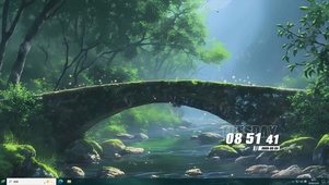 护眼树木绿景河流桌面主题