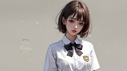 可爱黑发少女