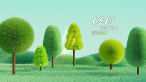 可爱毛绒小树