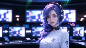 紫发电竞女孩