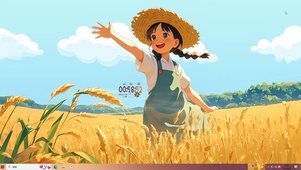 麦田草帽女孩