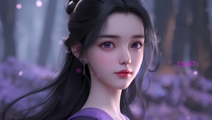 紫色国风清纯美女