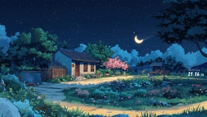 农村夜晚-带鱼屏宽屏