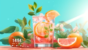 清新西柚果汁