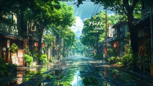 清新城市街道