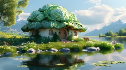 绿色护眼童话世界白菜屋04