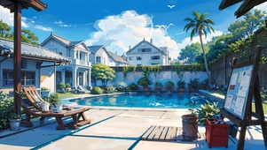 夏日泳池