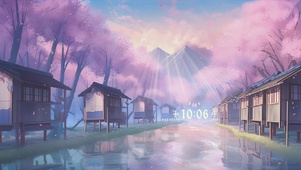动漫场景梦幻紫