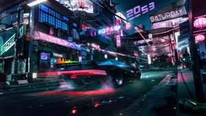 赛博朋克街道跑车