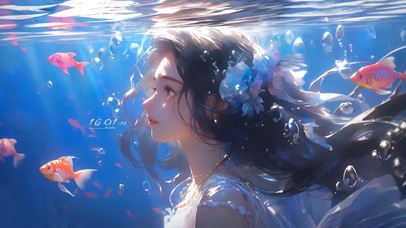 4K唯美清纯气质海底少女