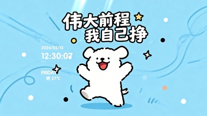 线条小狗-励志壁纸