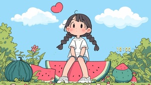 清凉夏日 西瓜少女