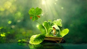 木船小屋和四叶草（护眼壁纸）