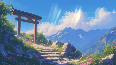 动漫风景AI插画