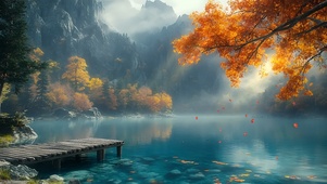 秋湖晨曦