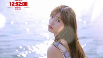 4K海边清纯美女