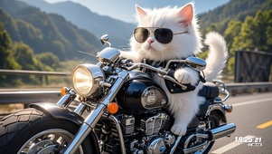 猫咪骑机车