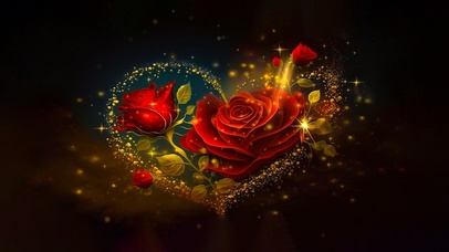 爱心 玫瑰花 4K