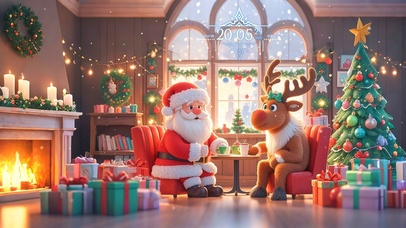 圣诞老人喝喝茶