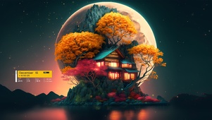 唯美治愈夜空森林