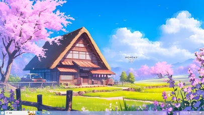 4K春天樱花乡村木屋主题