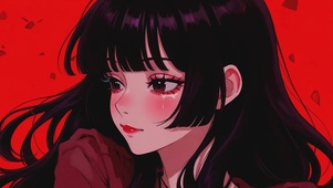 眼泛泪光的少女