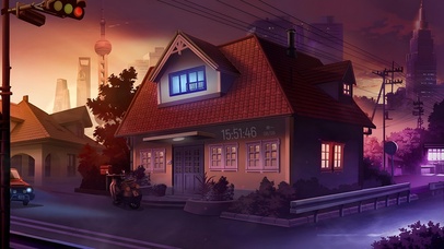 唯美治愈黄昏城市街道