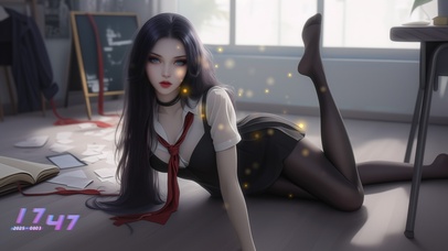 一缕碎发如柳丝垂落